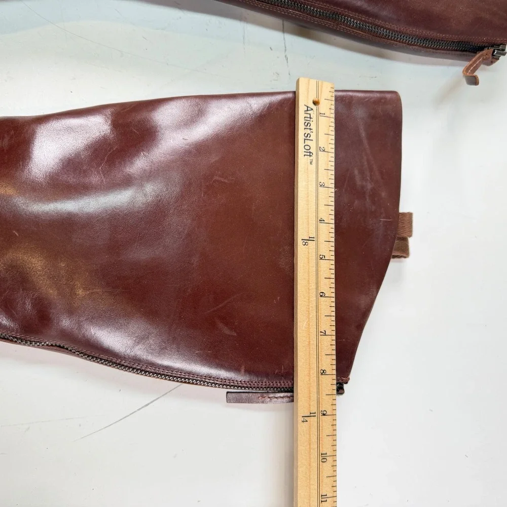 Franco Sarto Meyer Womens Brown Leather Knee High Riding Boots Size 8 NWOT